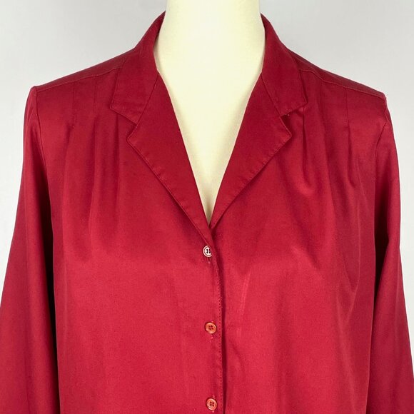 Vtg 80s Levis Bend Over LS Top Sz 16 Pleats Career Professional Capsule Staple - Picture 2 of 6